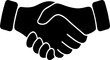© photostory - Flat icon of two hands in the form of a handshake as a concept of trust and friendship