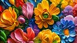 Oil painting of flowers. Abstract art background. Colorful flowers. Beautiful floral background.