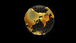 © Alextra - earth globe on black 3D rendering