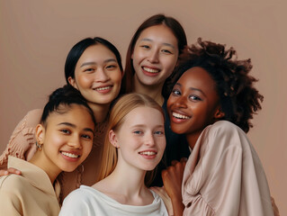 Wall Mural - Diverse Representation. portrait of smiling family