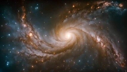 Wall Mural - Stellar Whirl: Witnessing the Mesmerizing Rotation of a Galaxy