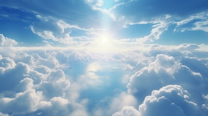 Wall Mural - beautiful cumulus clouds in the blue sky.