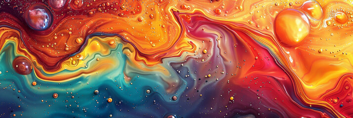Wall Mural - Close-Up Earth in Vibrant Pop Surrealist Style with Solar Storm Abstract Gen AI