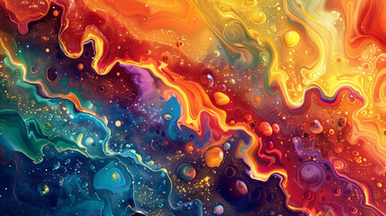Wall Mural - Close-Up Earth Solar Storm Abstract Art Gen AI