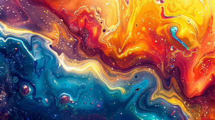 Wall Mural - Close-Up Earth in Abstract Dark Vibrant Surrealist Style Gen AI