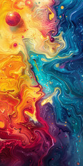 Wall Mural - Close-Up Earth in Vibrant Pop Surrealist Style with Solar Storm Gen AI