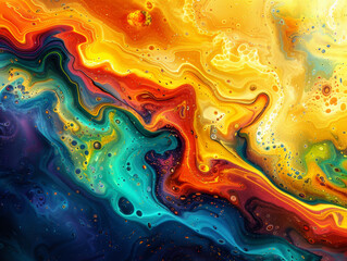 Wall Mural - Close-up Earth in Vibrant Surrealist Style with Solar Storm Gen AI