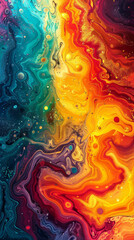 Wall Mural - Abstract Close-up of Earth in Vibrant Pop Surrealist Style Gen AI