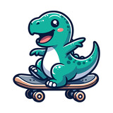 Fototapeta Dinusie - cartoon cute dinosaur icon character
