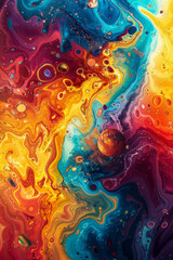 Wall Mural - Vibrant Abstract Earth Close-Up in Hip-Hop Style Gen AI