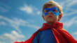 Little boy dressed as superhero