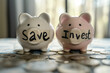 Sparschweine Text Save Invest