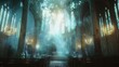 Mystical Light Illuminating a Gothic Church Interior