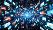 © harkamat - Information media social networking technology with hundreds of screens AI generated image