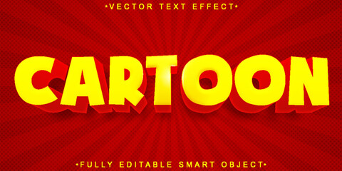 Poster - Yellow Cartoon Vector Fully Editable Smart Object Text Effect