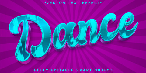 Poster - Turquoise Shiny Dance Vector Fully Editable Smart Object Text Effect