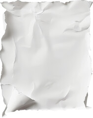 Canvas Print - crumpled white paper sheet, cut out transparent