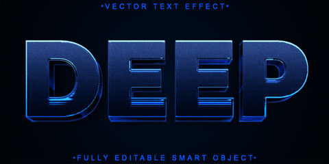Poster - Dark Blue Deep Vector Fully Editable Smart Object Text Effect
