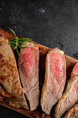 Wall Mural - steak fresh meat beef fried grill fresh food tasty healthy eating cooking appetizer meal food snack on the table copy space food background