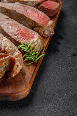 Wall Mural - steak fresh meat beef fried grill fresh food tasty healthy eating cooking appetizer meal food snack on the table copy space food background