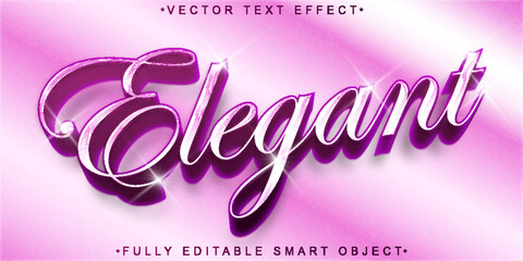 Poster - Shiny Purple Elegant Vector Fully Editable Smart Object Text Effect