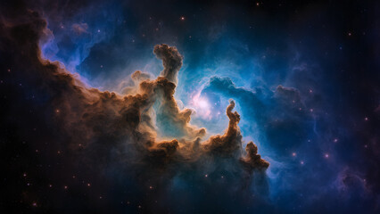Wall Mural - Deep space nebula with stars.