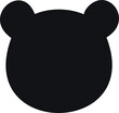 Teddy bear head silhouette vector art 