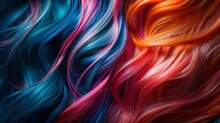 Vibrant Cascade Of Different Colored Hair Strands In Artistic Array. A Vivid Journey Through Rainbow Hair Inspirations