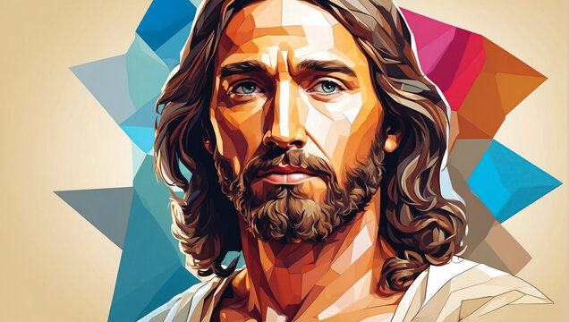 Portrait of Jesus Christ. Polygonal illustration