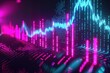 © Suwanlee - Digital equalizer sound wave illustration. Music neon background. Illuminated digital wave of glowing particles.