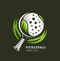 Wall Mural - Pickleball simple vector logo