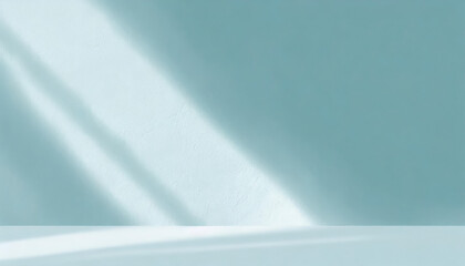 Aufkleber - abstract minimal light grunge blue background for product presentation. Shadow and light from windows on plaster wall.