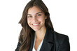 © venusvi - Confident brunette businesswoman in suit smiling isolated on transparent background.