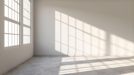 Poster - Empty white room with window and sunlight