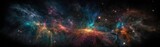 Fototapeta Kosmos - An interstellar journey through a colorful galaxy filled with comets, nebulas, and constellations