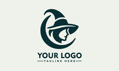 Wall Mural - Witch logo vector hat wizard business identity