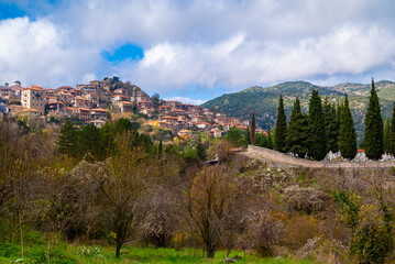 Wall Mural - Dimitsana greek traditional mountain village in Arcadia region, Peloponnese, Greece