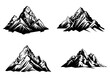 Berge Outdoor Eisberge Logo Mountains Silhouette Set