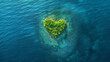  Beautiful maldives tropical island in heart shape - Panorama