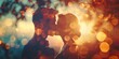a photo of a romantic kiss. Background image for romantic wedding proposal.
