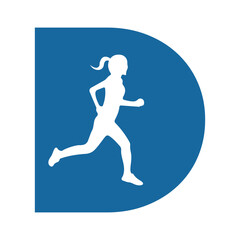 Aufkleber - Run logo combine with letter D vector template
