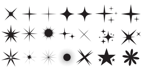 Wall Mural - Stars collection. Star vector icons. Golden and Black set of Stars, isolated on transparent background. Star icon. Stars in modern simple flat style. Vector