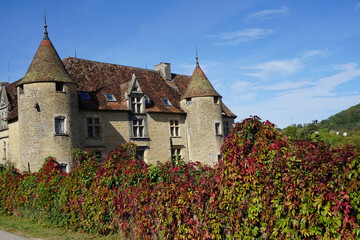 Canvas Print - old castle in the country in the fall  in eastern france