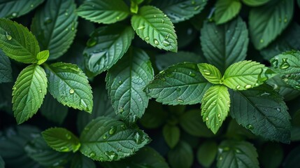 Poster - The background is seamless green leaves