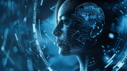 Fototapete - Graph User Interface (GUI). Graph AI (Artificial Intelligence).