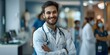 Portrait of a Young Male Medical Professional in a Modern Clinic Smiling at Camera. Concept Portraits, Medical Professional, Young Male, Modern Clinic, Smiling at Camera