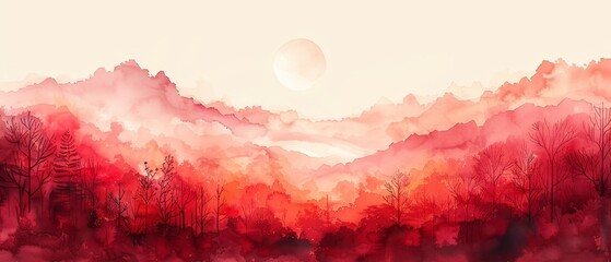 Poster - Red, pink, and purple watercolor shades