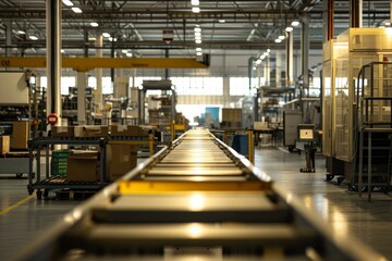 Poster - Assembly line background. Future factory. Generate Ai