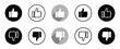 Set of like and dislike icon circle. Vector Illustration.