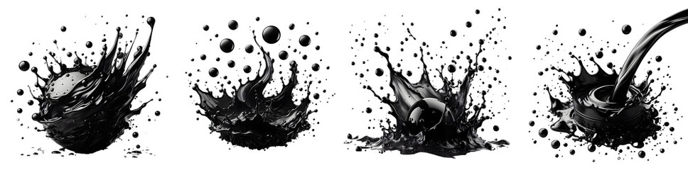 black oil splash isolated png